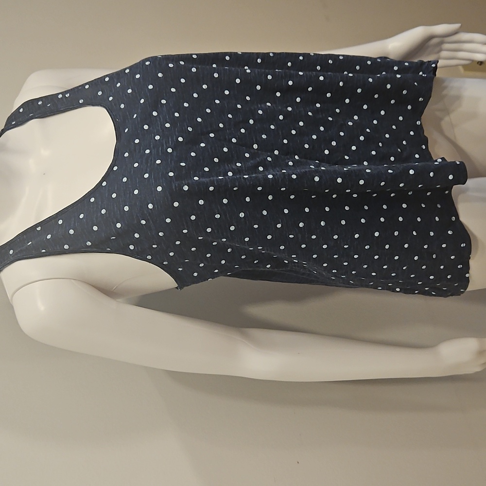 Polka-dot Racer Back Hi-Lo Tank Top